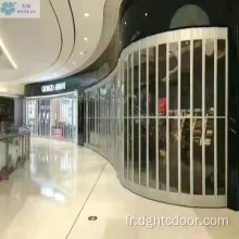Porte pliante en plastique transparent pour le centre commercial